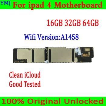 Hiçbir iCloud 1458 Wifi / A1459 / A1460 3G Sürümü İçin iPad 4 Anakart 100 % Orijinal Unlocked İyi Test Edilmiş Mantık Kurulu 16GB / 32GB/64GB