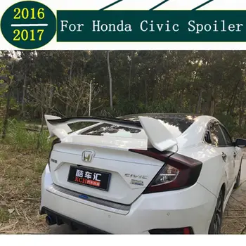 Honda Civic için Spoiler 2016 2017 Araba Styling için ABS Plastik Boyasız Renk Arka Bagaj Kanat Boot Dudak Çatı Spoiler Oto Dekorasyon