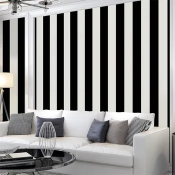 Iskandinav tarzı ıns modern minimalist gri siyah ve beyaz dikey çizgili duvar kağıdı oturma odası yatak odası giyim mağazası duvar kağıdı