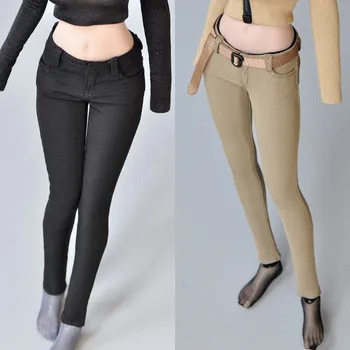 İçinde Stok 1/6 Seksi Kadın Elbise Ölçekli Sıkı Elastik İnce Trend Kalem Pantolon Pantolon Model 12 için
