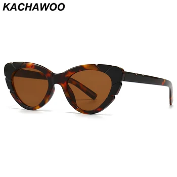 Kachawoo kadın retro güneş gözlüğü kedi gözü siyah leopar kahverengi uv400 kadın güneş gözlüğü Avrupa tarzı bayanlar trend dekorasyon