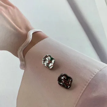 kadın düğme Dikiş Aksesuarları Fransız şekilli dalga yüz düğmeleri gömlek metal küçük düğmeler örme hırka kazak toka 6 adet