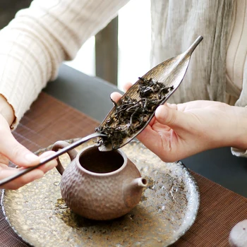 kahve ve çay aksesuarları seramik çay kaşığı yaprak çin kung fu çay araçları