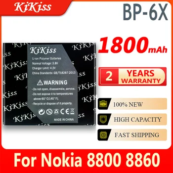Kapasitesi BP-6X KiKiss BL-5X BL 5X Li-ion Nokia Telefon Pil 8800 8860 8800 BP 6X Sirocco N73i 1800mAh Yüksek BP6X