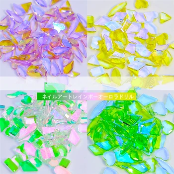 Karışık Şekil Parlak Aurora Kristal 3D Nail Art Süslemeleri Moda Takı Manikür Tasarım Aksesuarları
