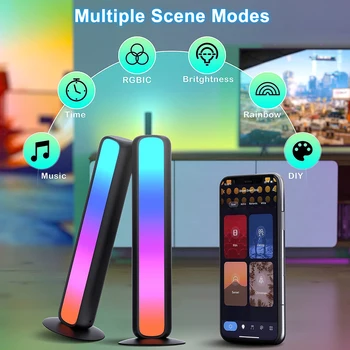 LED atmosfer ışığı Wifi Bluetooth RGBW Renk Müzik lamba çubuğu Kısılabilir APP Ses Kontrolü Alexa Google Ev TV arka plan ışığı