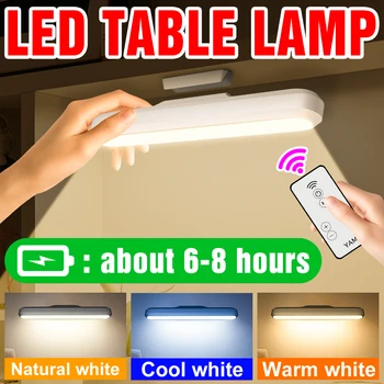 LED masa lambası asılı manyetik masa lambası USB şarj edilebilir ışık fikstürü IR uzaktan kumanda yatak odası gece lambası çalışma okuma için