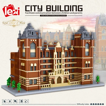 LZ 8035 Şehir Mimarisi İNGİLTERE Kraliyet Koleji Müzik Üniversitesi DIY Mini Elmas Blokları Tuğla Yapı Oyuncak Çocuklar için hiçbir Kutu