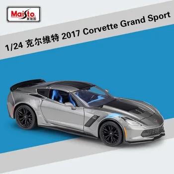 Maisto 1:24 Chevrolet 2017 Corvette Grand Spor Yarış Arabaları Kapı açık Tekerlekler dönebilen Yüksek Simülasyon Araç Diecast B568