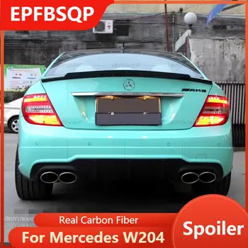 Mercedes W204 Spoiler 2008 - 2014 C sınıfı C180 C200L C63 C74 STİL Gerçek Karbon Fiber Araba Arka Bagaj Kanat Mercedes Spoiler