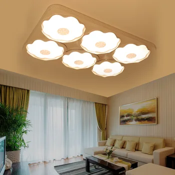 Modern minimalist LED tavan lambası kişilik şık dikdörtgen oturma odası lamba ferforje karartma odası lamba