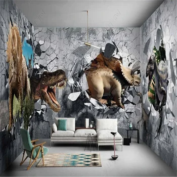 Modern Yatak Odası Duvar Kağıtları Minimalist 3D Duvar kağıdı çocuk odası için Dinozor çocuk odası Arka Plan duvar kağıdı Ev Dekor