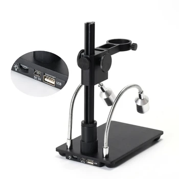 N0HB USB Mikroskop Standı Tutucu Braketi Alüminyum Alaşım Mini Dayanak masa üstü organiser 2 Lamba Mikroskop Tamir Lehimleme