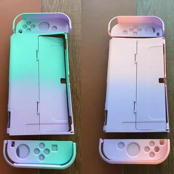 Nintend Geçin Nintendos Zor Dava Kabuk Renkli Degrade Dava Koruyucu Kapak OLED Sevinç-con Accessorie Konsol Geçin OLED 