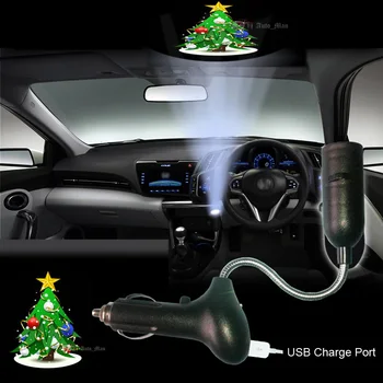 Noel Ağacı Logosu Araba Sigara Lazer projektör Dome tavan lambası Hayalet Gölge Dekoratif Atmosfer led ışık # B0806
