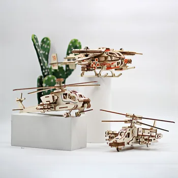 ODİLO 1 ADET DIY 3D Üç Boyutlu El Yapımı Ahşap Uçak Bulmaca Modeli Süsler Eğitici çocuk Oyuncakları
