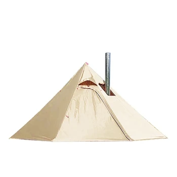 Pamuk Kanvas çadır Büyük Aile Çan Çadır Kamp Sıcak satış çatı çadırları Yanmaz Baca Borusu Pencere