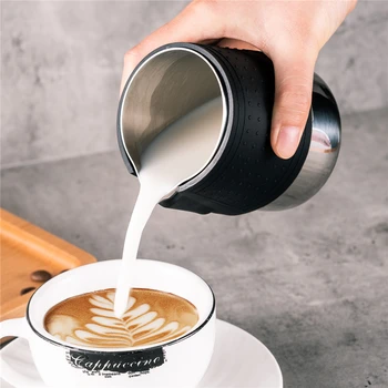 Paslanmaz Çelik Silikon süt köpürtme sürahisi Espresso Kahve Barista Craft Latte Cappuccino süt kreması Frother Kupası Sürahi Makinesi
