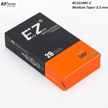 RC1214RS - 2 EZ Devrimi Kartuş Dövme İğneler Yuvarlak Shader Orta Konik 3.5 mm Kartuş Dövme Makinesi ve Sapları