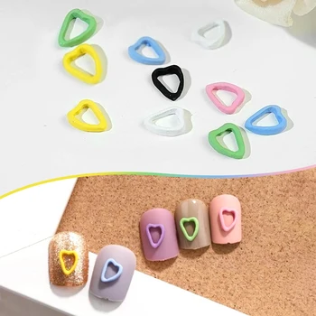 Renkli Kalpler Parçaları Sevimli Aşk Tırnak uğurlu takı Tırnak Manikür 3D DIY Nail Art Süslemeleri Kawaii Aksesuarları Toptan