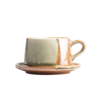 Retro El Yapımı Kaba Çömlek Kahve Fincanı El Yumruk Kahve fincan seti Seramik Japon Kupa Japon Tarzı Öğleden Sonra çay bardağı