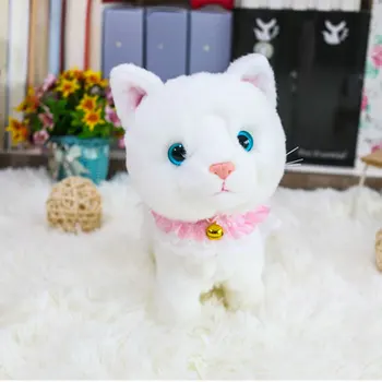 Robot Kedi Şarkı Şarkıları İnteraktif Kedi Elektronik Peluş Kitty Pet Yürüyüş Miyav Mıknatıs Kontrollü Yavru USB Şarj Müzik Hayvan Oyuncaklar