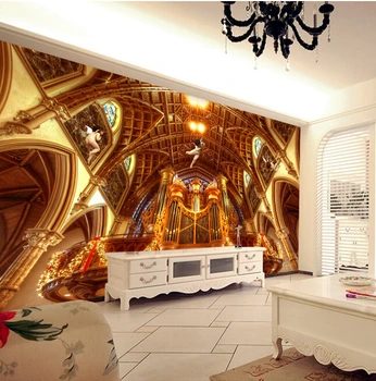 Son özel 3D büyük duvar, Lüks aristokrat saray 3 d melekler merdiven, oturma odası tv arka plan yatak odası duvar kağıdı