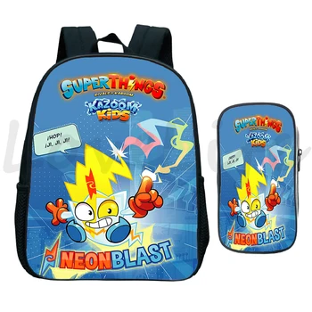 Superzings Sırt Çantası 2 Adet Set Kız Erkek Anaokulu çantası çocuklar Bookbag Karikatür Sırt Çantası SuperThings Okul Çantaları Çocuklar Sırt Çantası