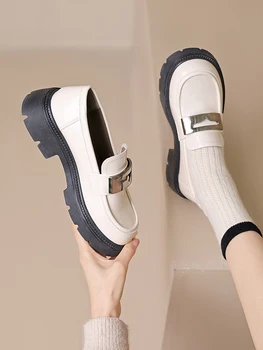 Sığ Ağız Bayan loafer ayakkabılar Modis Casual Kadın Sneakers Yuvarlak Ayak Tüm Maç İngiliz Tarzı Oxfords Slip-on 2022 Topuklu