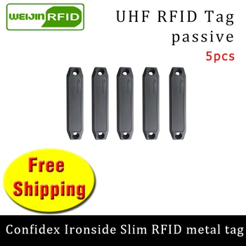 UHF RFID metal etiket confidex ironside ince 915m 868mhz Impinj Monza4QT EPC 5 adet ücretsiz kargo dayanıklı ABS akıllı pasif RFID etiketleri