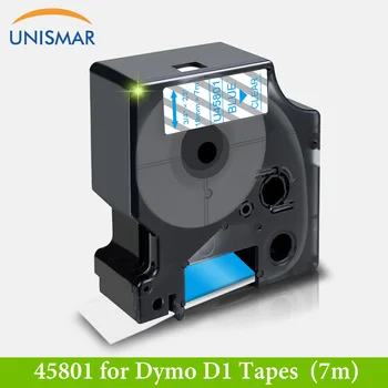 Unismar Uyumlu Dymo D1 etiket bant Mavi Açık 45801 19mm Etiketleme Dymo Etiket Yazıcı için Daktilo LabelManager PnP 450