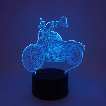 USB LED 3D Lamba LED Motosiklet Modeli 3D Gece Lambası 7 Renk Değişimi Atmosfer Lamba Yatak Odası Dekorasyon Yılbaşı Hediyeleri erkekler için