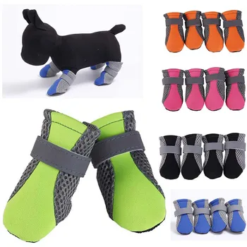 Yansıtıcı Yavru Köpek Ayakkabı Yaz Örgü Nefes Pet Çizmeler Küçük Köpekler için Koruyucu Çorap Paw Koruyucu Chihuahu York Ürünleri