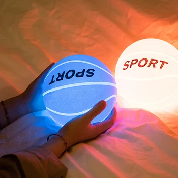 Yaratıcı basketbol silikon gece lambası USB şarj edilebilir led lamba Pat ışık yatak odası dekorasyon masa lambası ev dekor bebek çocuklar için