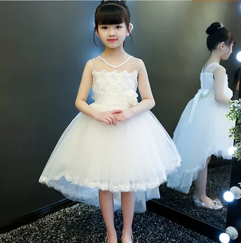 Yaz kız elbisesi Prenses Elbise kabarık gazlı bez çocuk elbise yaz elbisesi 2020 küçük kızın yabancı stil etek beyaz