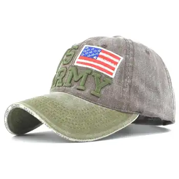 Yaz Unisex %100 % Yıkanmış pamuklu beyzbol şapkaları Erkek Kap Abd Ordusu Nakış Casquette Baba Şapka Kadınlar için Gorras snapback Şapka