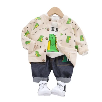 Yeni Bahar Bebek Giysileri Kız Çocuk Erkek Karikatür Ceket T-shirt Pantolon 3 adet / takım Sonbahar Yürümeye Başlayan Rahat Kostüm Çocuk Spor