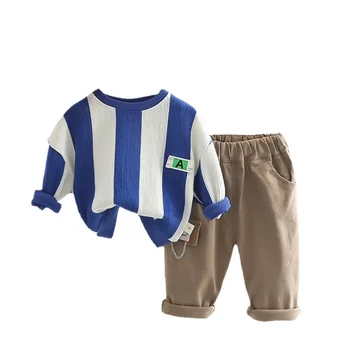 Yeni Bahar Sonbahar Moda Bebek Erkek Giysileri Takım Elbise Çocuk Kız T-shirt Pantolon 2 adet / takım Toddler Rahat Kostüm Çocuklar Eşofman