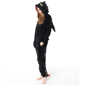 Yeni kadın Pijama Tek parça Kış Hayvan Karikatür Pazen Ebeveyn-çocuk Çift Ev Giyim Kapşonlu Loungewear Kadınlar için Pijama