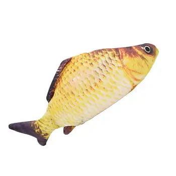 Yeni Kedi USB şarj aleti 3D Disket Balık İnteraktif Elektrikli Oyuncak Gerçekçi Peluş Simülasyon Wiggle Balık Catnip Kapalı Çiğneme Oyun