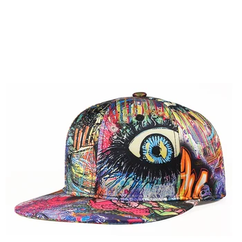 Yeni Klasik 3d Graffiti Renkli Hip-Hop Moda Garip Snapback Güneşlik Düz Ağız Kadın Rahat Sokak Trendi beyzbol şapkası