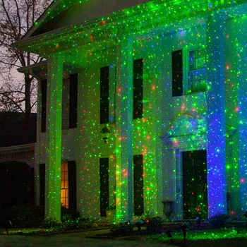 Yeşil kırmızı Noel lazer ışıkları projektör açık Lazer projeksiyon ışığı su geçirmez peyzaj noel gösterisi ekran sahne spot