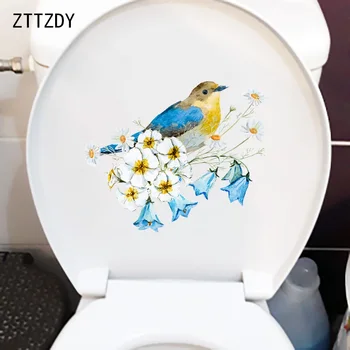 ZTTZDY 25.7×21.7 CM El Şafak Çiçek Şube Kuş Ev Duvar Su Geçirmez Çıkartmalar Tuvalet WC Dekor T2-1442