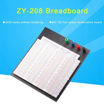 ZY-208 3220 Delik Lehimsiz Breadboard Mikrodenetleyici DIY Projesi İçin Lehimsiz Test Kurulu ZY - 208 MB-102 Breadboard