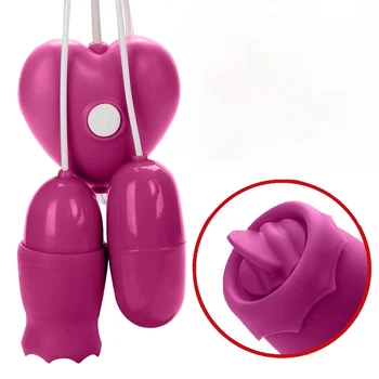 Çift Titreşimli Yumurta USB Uzaktan Dil Yalama Vibratör G Noktası Klitoris Stimülatörü Meme Anal Masaj Orgazm Seks Oyuncak Kadınlar için