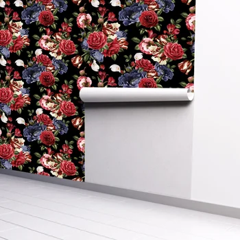 Çiçek ve Yeşil Bitki Serisi Kendinden Yapışkanlı Duvar Kağıdı PVC Su Geçirmez Dekoratif Film Mobilya Yenilemek Sticker Ev Dekor Rulo