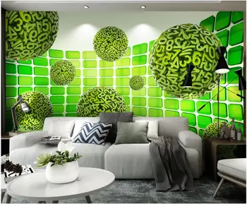 Özel duvar 3d fotoğraf duvar kağıdı Yeşil dijital top yaratıcı uzay ev dekor oturma odası duvar kağıdı duvarlar için 3 d rulo