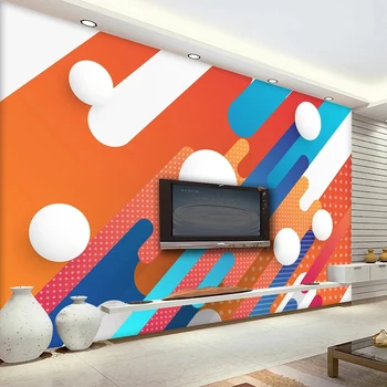 Özel Fotoğraf Duvar Kağıdı Modern Karakter Renk Geometrik Katı Küre Duvar Oturma Odası Yatak Odası Ev Dekor Yaratıcı 3D duvar kağıdı