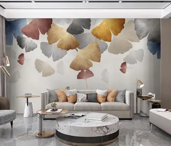 Özel ginkgo yaprakları Duvar Kağıdı Modern Fotoğraf Duvar Kağıdı yatak odası dekorasyon Papel De Parede 3D sanat duvar kağıtları Ev Dekor