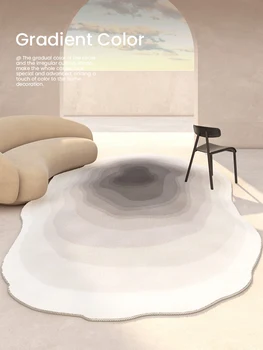 Özel şekilli oturma odası halısı kuzu polar yatak odası yatak battaniyesi modern basit düzensiz sanat kanepe çay masası halı gelişmiş